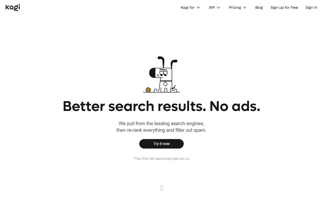 Kagi homepage