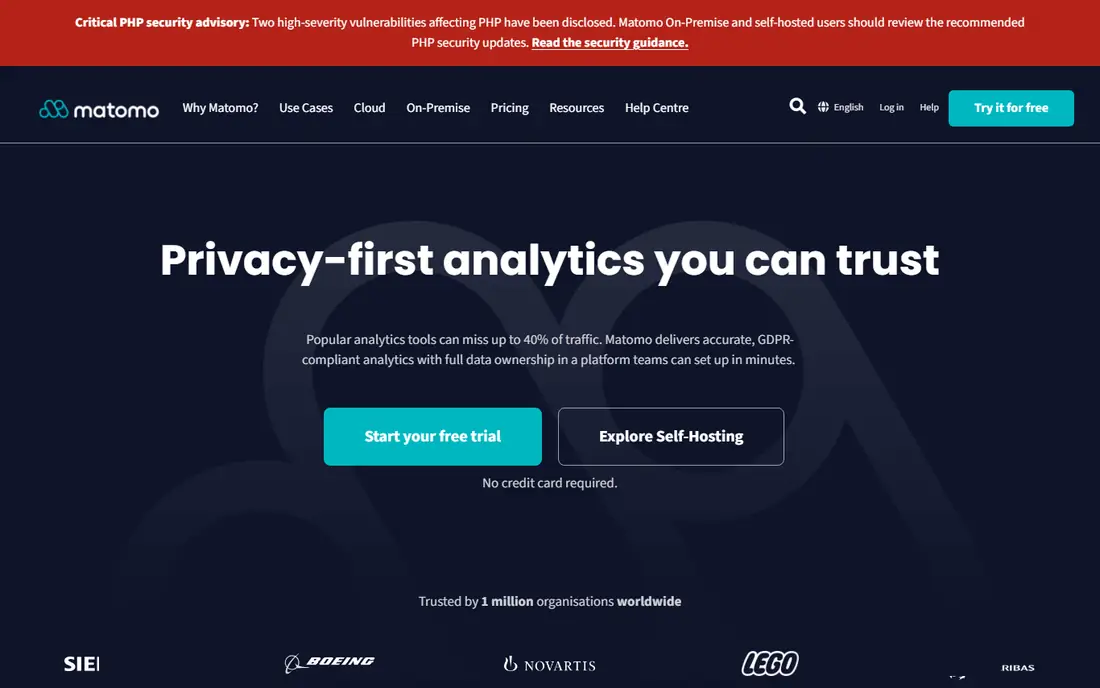 Matomo homepage