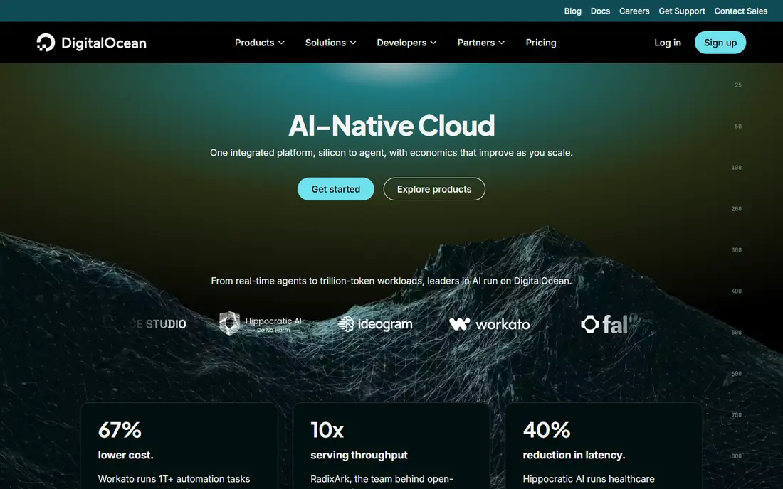 DigitalOcean homepage