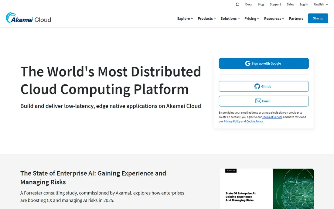 Linode (Akamai Cloud) homepage