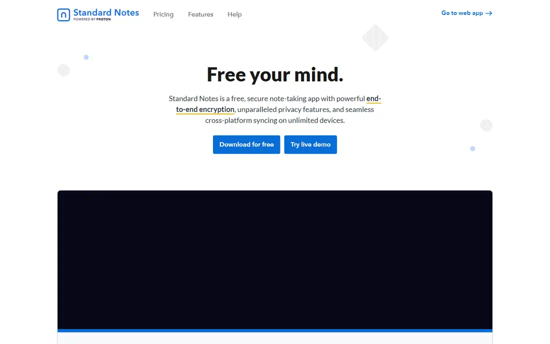 Standard Notes homepage