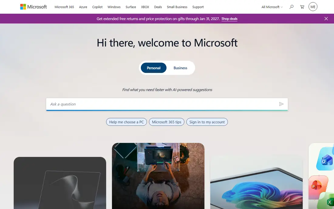 Microsoft Teams homepage