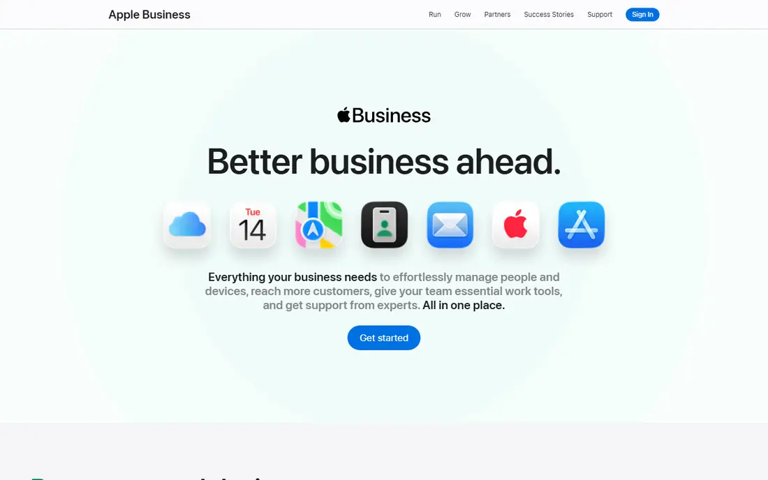 Apple Business Connect homepage