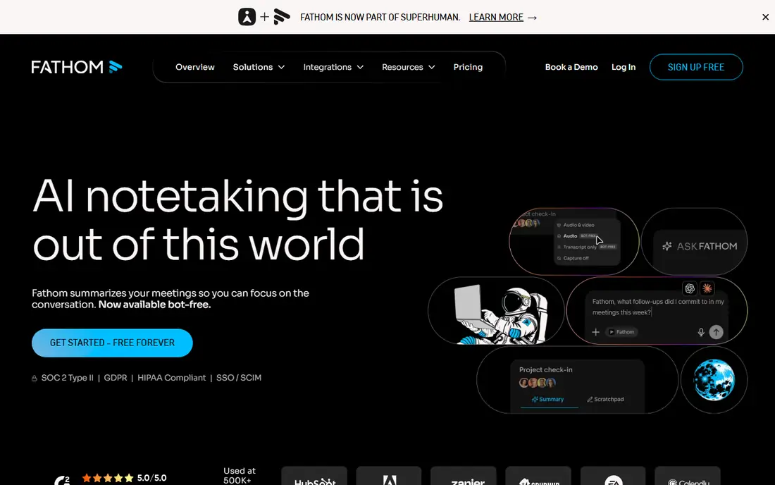Fathom homepage