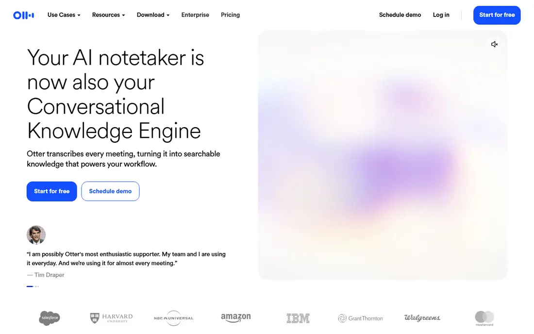 Otter.ai homepage