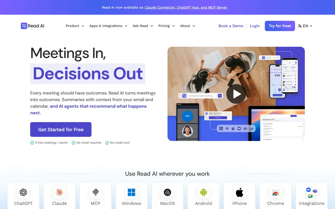 Read AI homepage