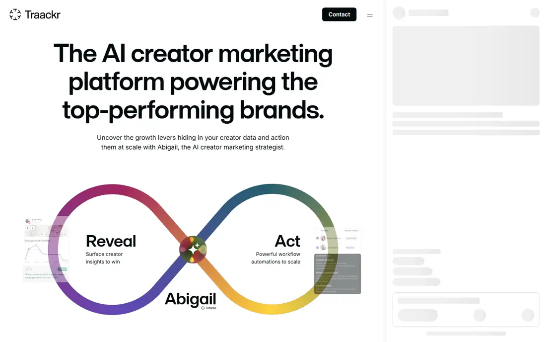 Traackr homepage