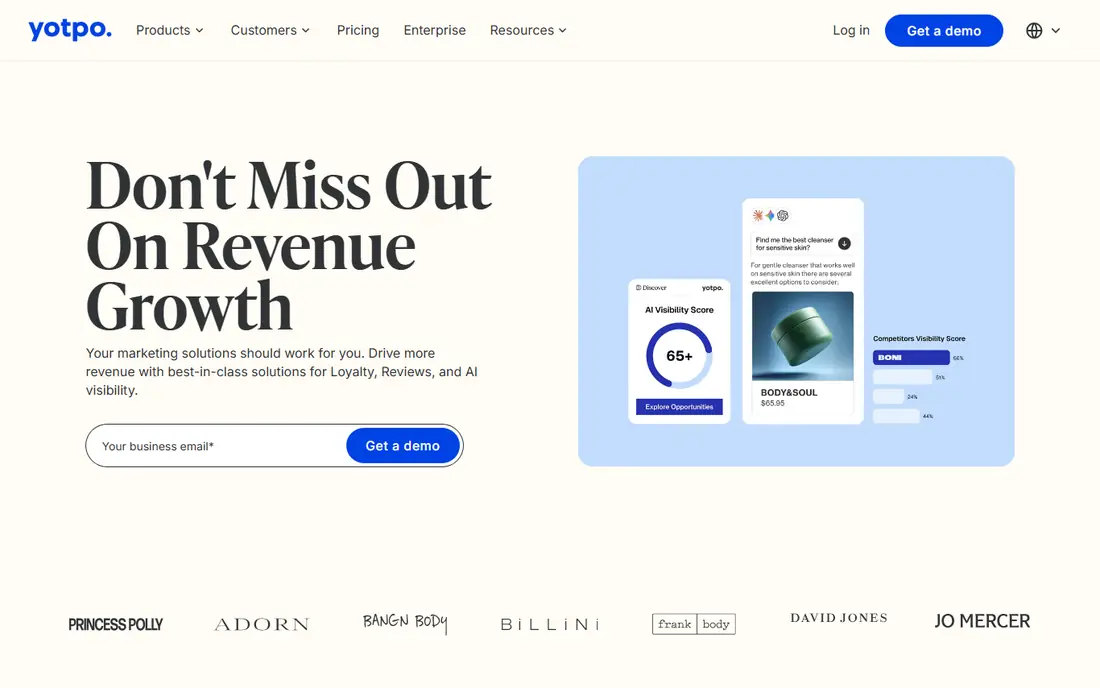 Yotpo Loyalty and Referrals homepage