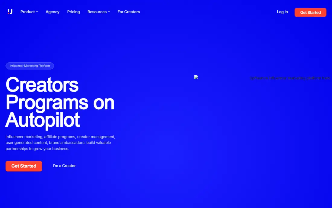 Upfluence homepage