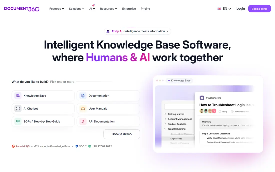 Document360 homepage
