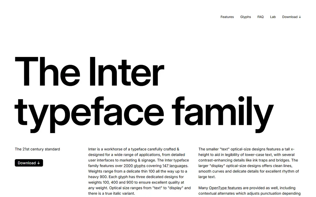 Inter homepage