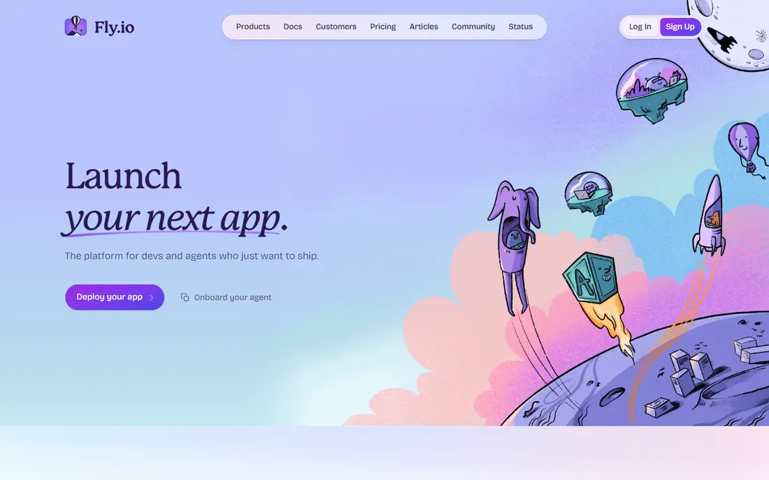 Fly.io homepage