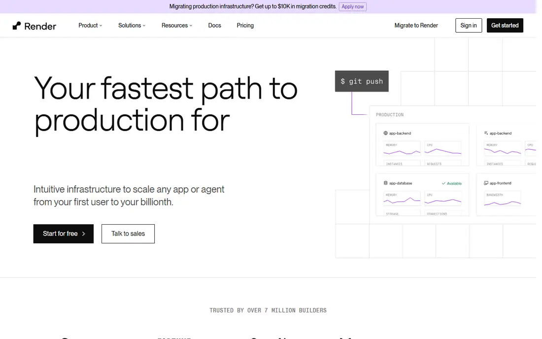 Render homepage