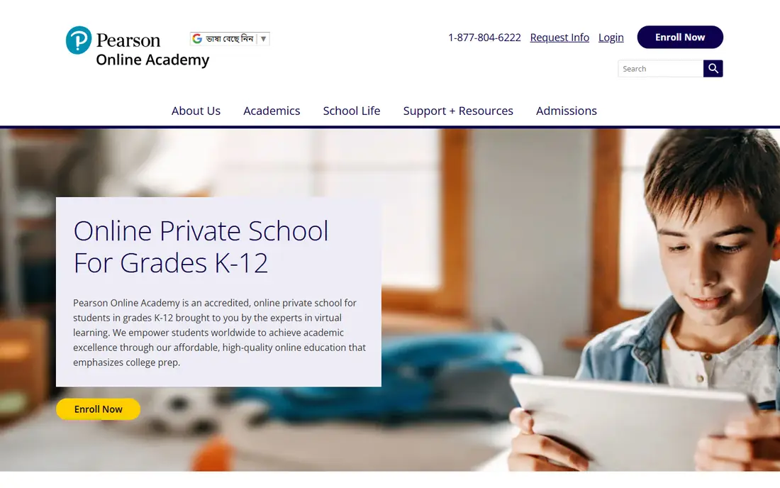 Pearson Online Academy homepage