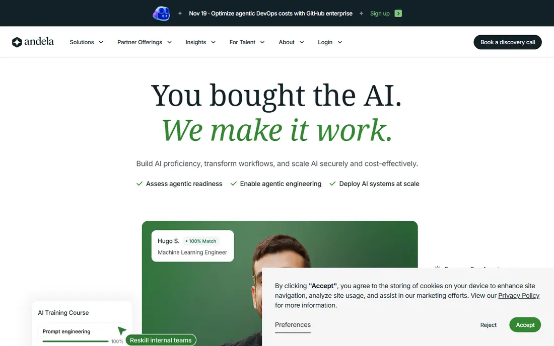 Andela homepage