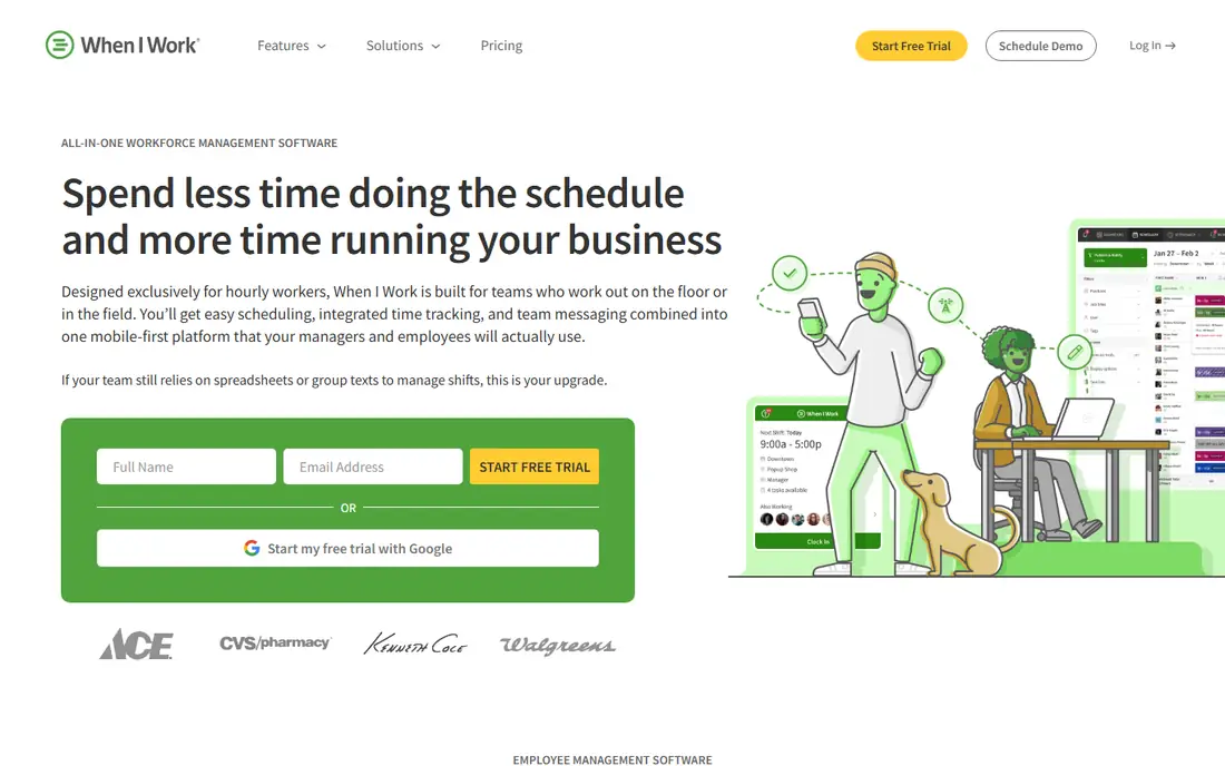 When I Work homepage