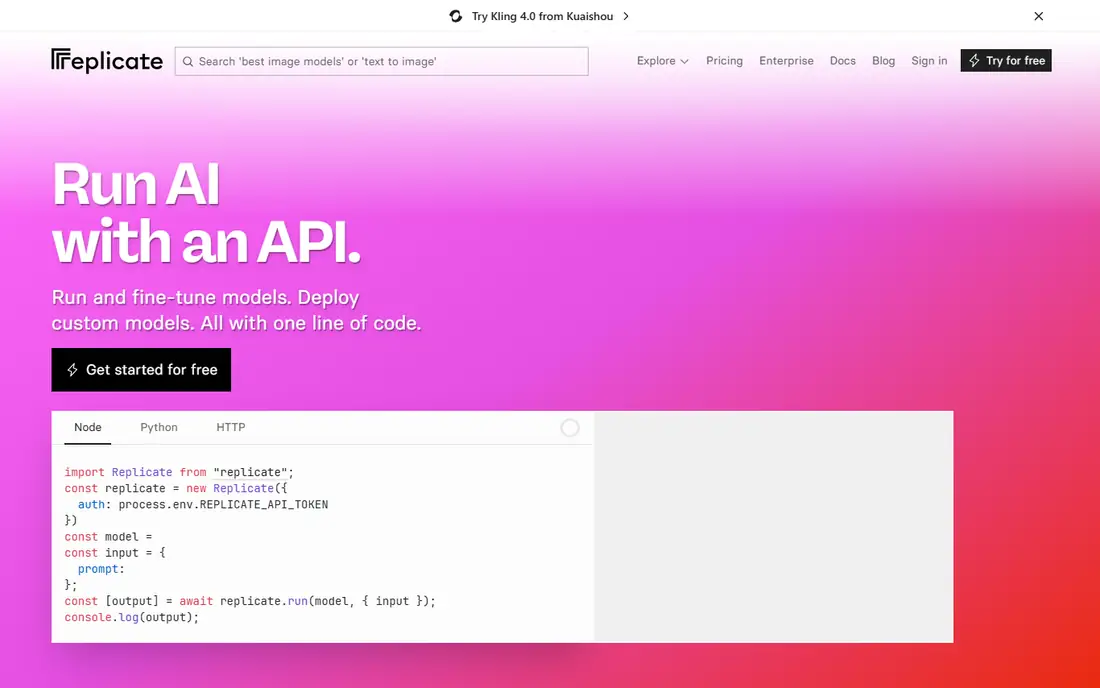 Replicate homepage