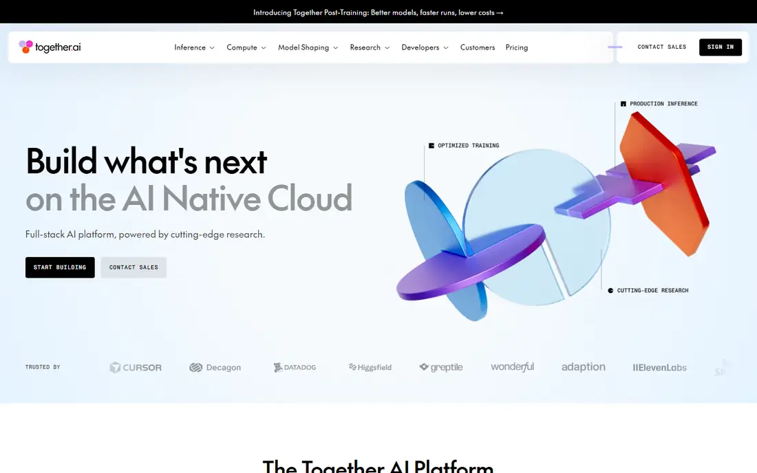 Together AI homepage