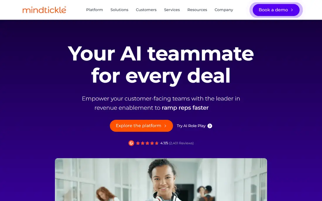 Mindtickle homepage