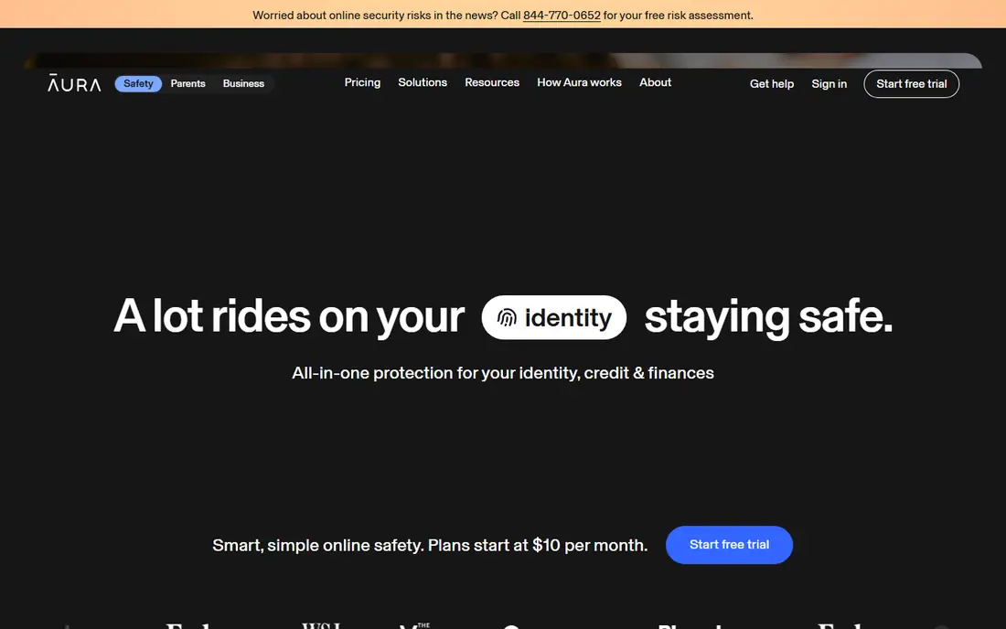 Aura homepage