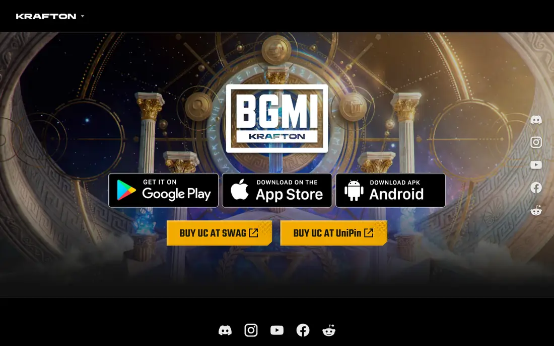 BGMI homepage