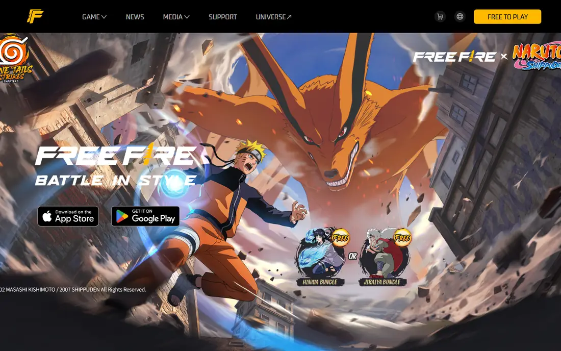 Free Fire MAX homepage