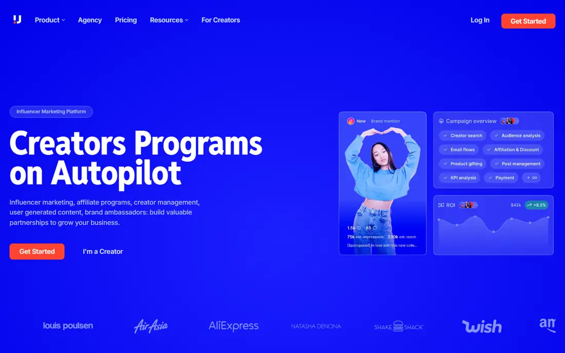 Upfluence homepage