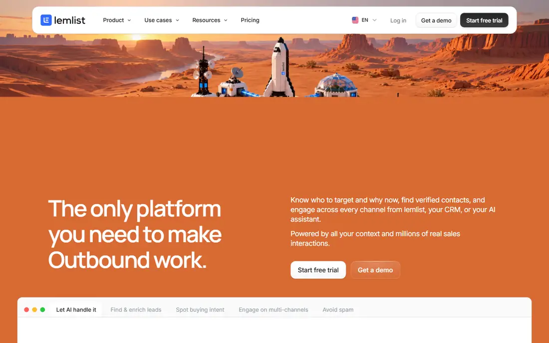 Lemlist homepage