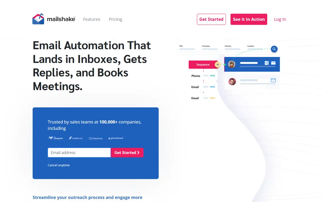 Mailshake homepage