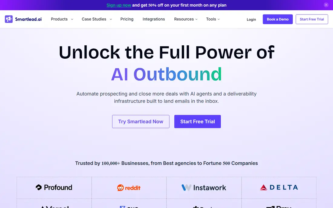 Smartlead homepage