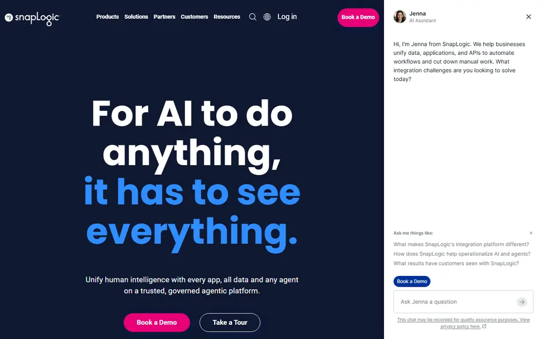 SnapLogic homepage