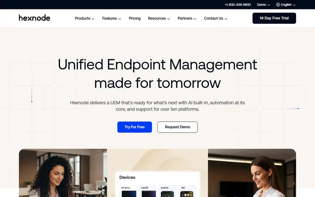 Hexnode UEM homepage