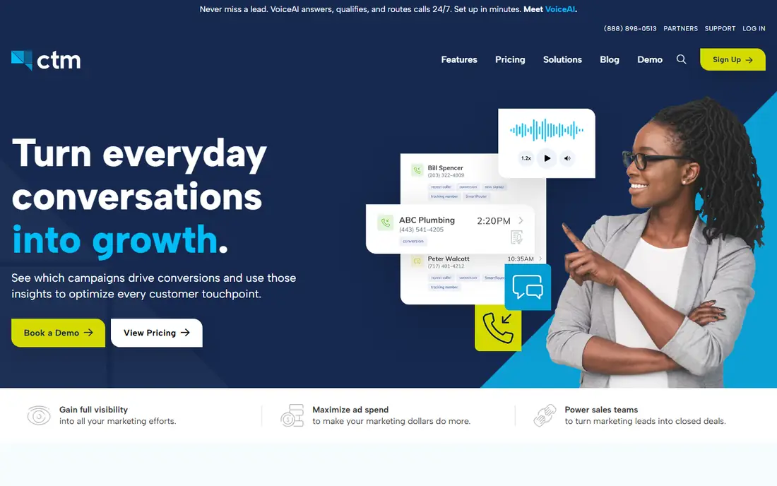 CallTrackingMetrics homepage