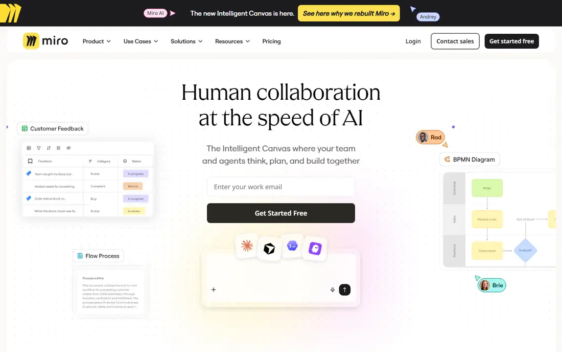 Miro homepage