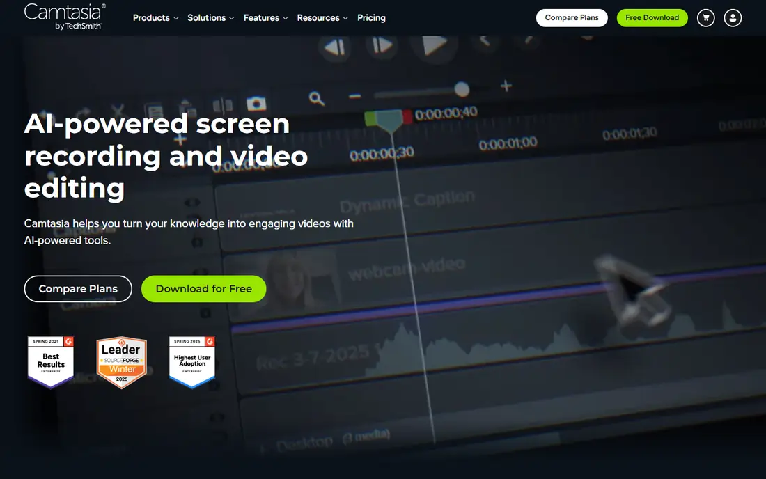 Camtasia homepage