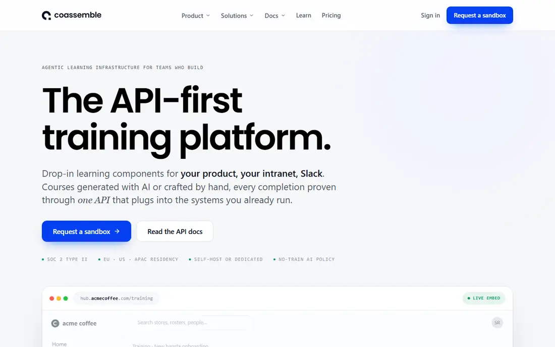 Coassemble homepage