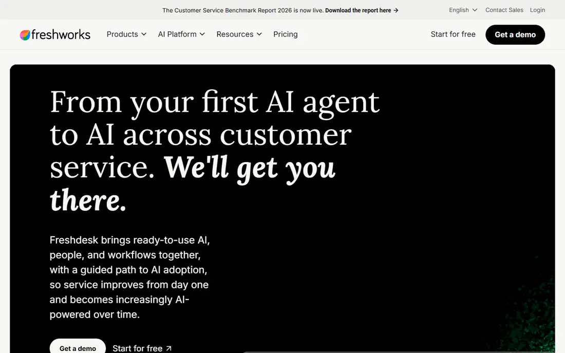 Freshdesk homepage