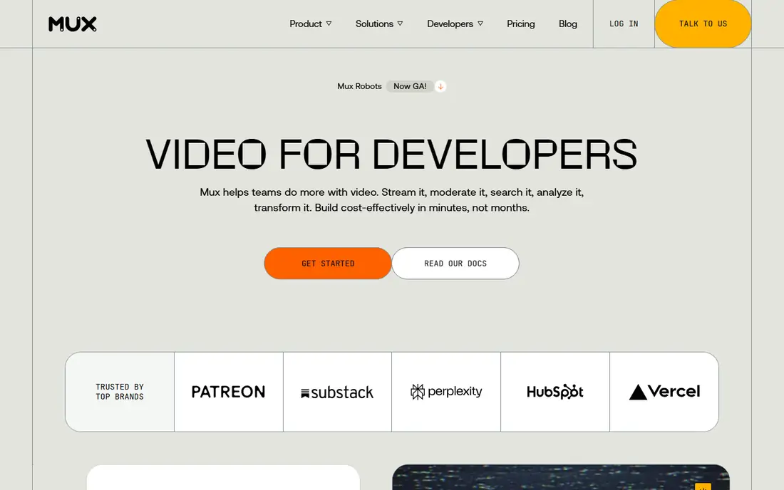 Mux homepage
