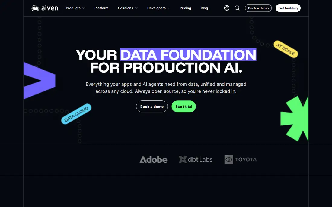 Aiven for Apache Kafka homepage