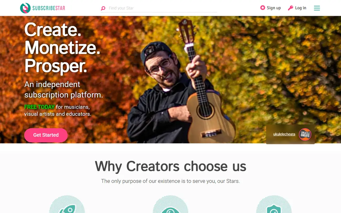 SubscribeStar homepage