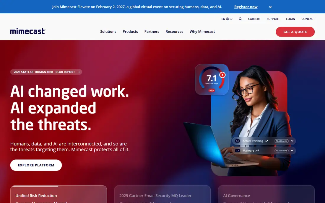 Mimecast Engage homepage