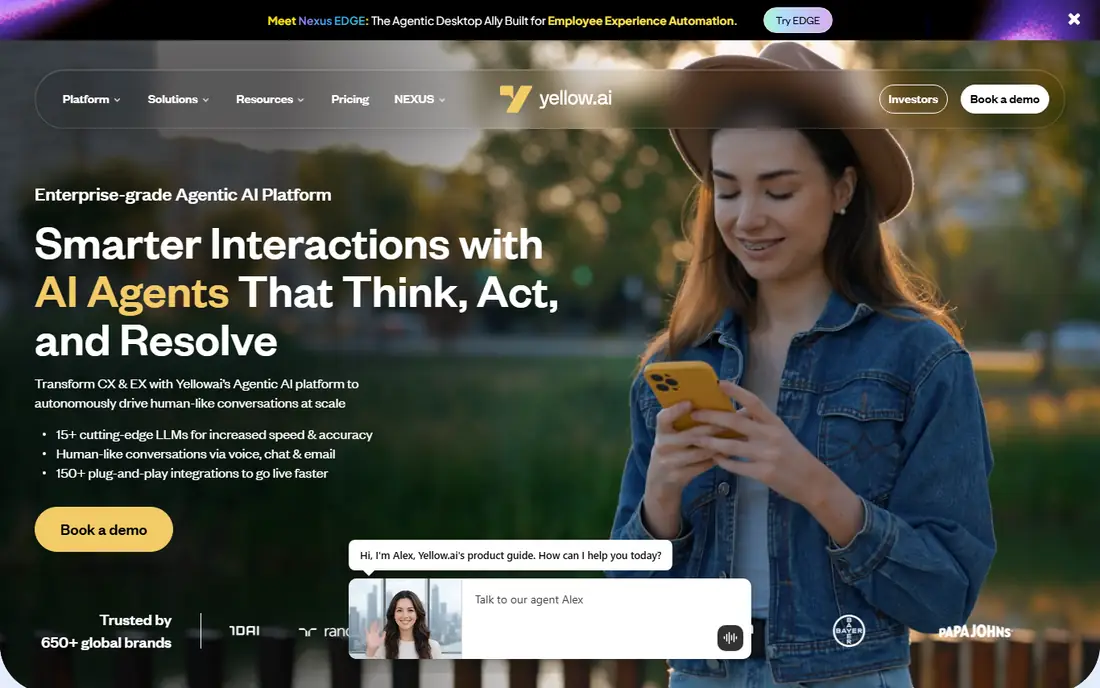 Yellow.ai homepage