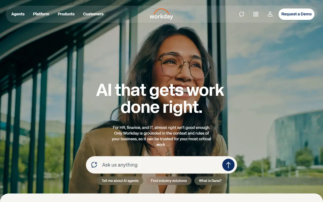 Workday HCM homepage