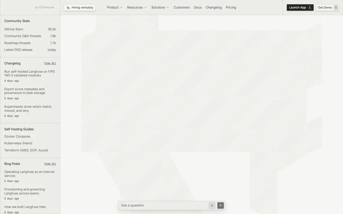 Langfuse homepage