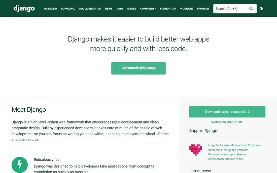 Django homepage