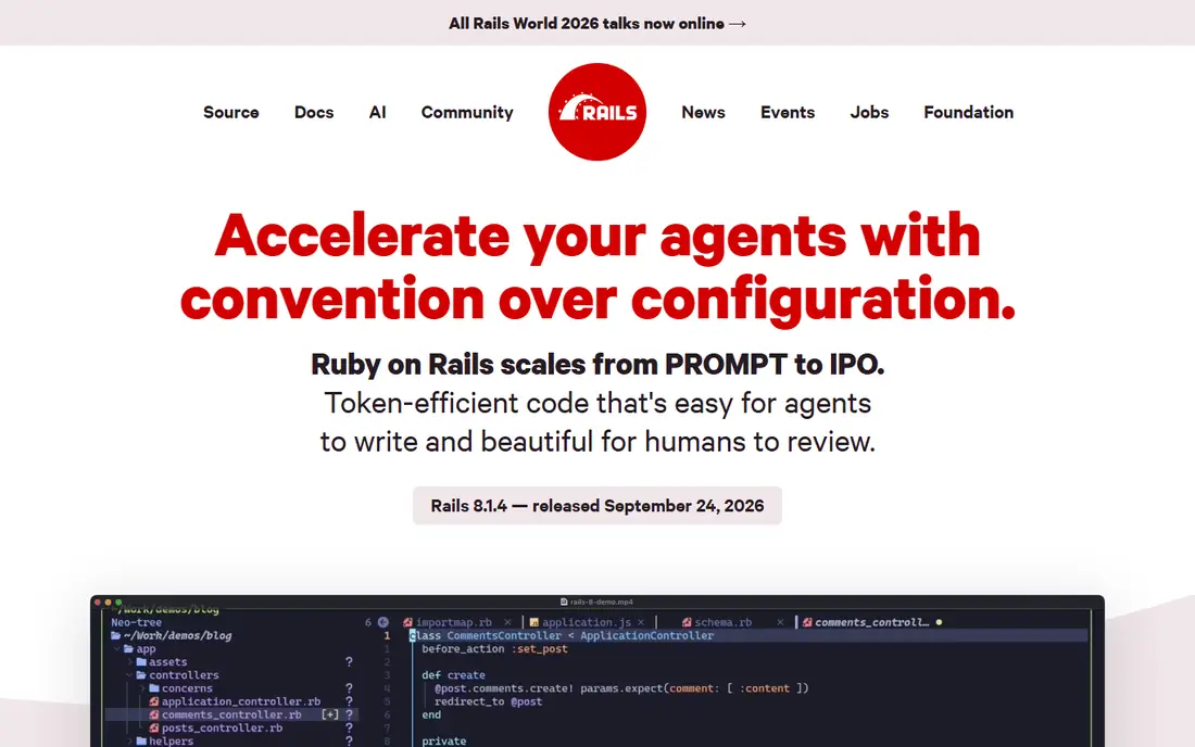 Ruby on Rails homepage