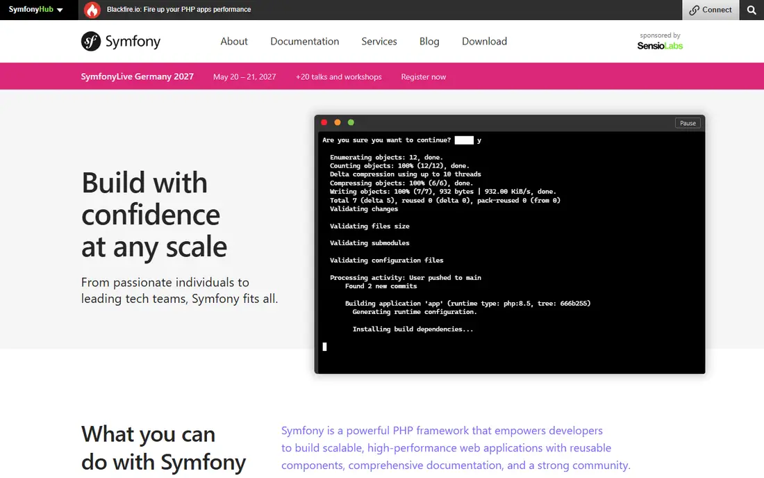 Symfony homepage