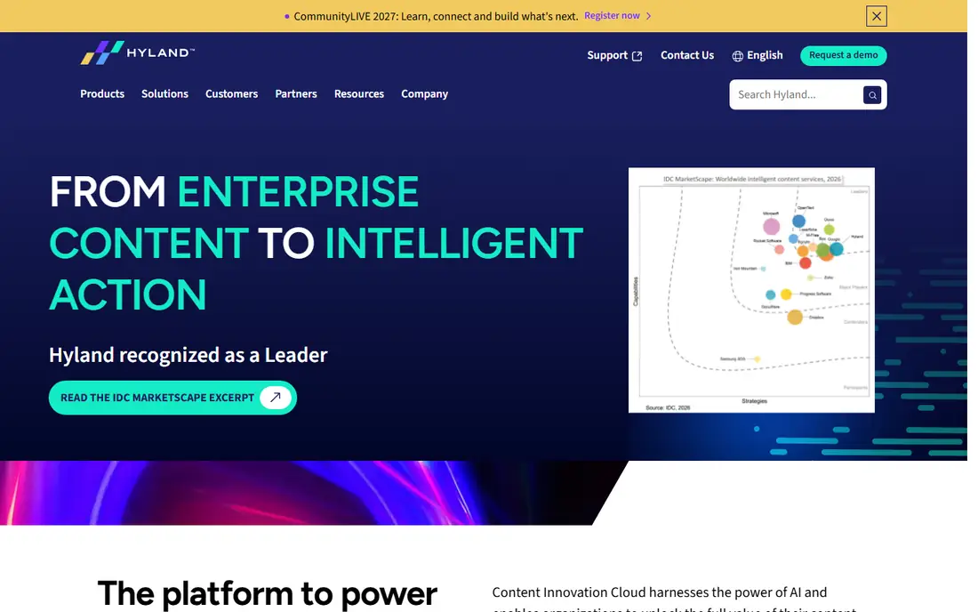 Hyland OnBase homepage