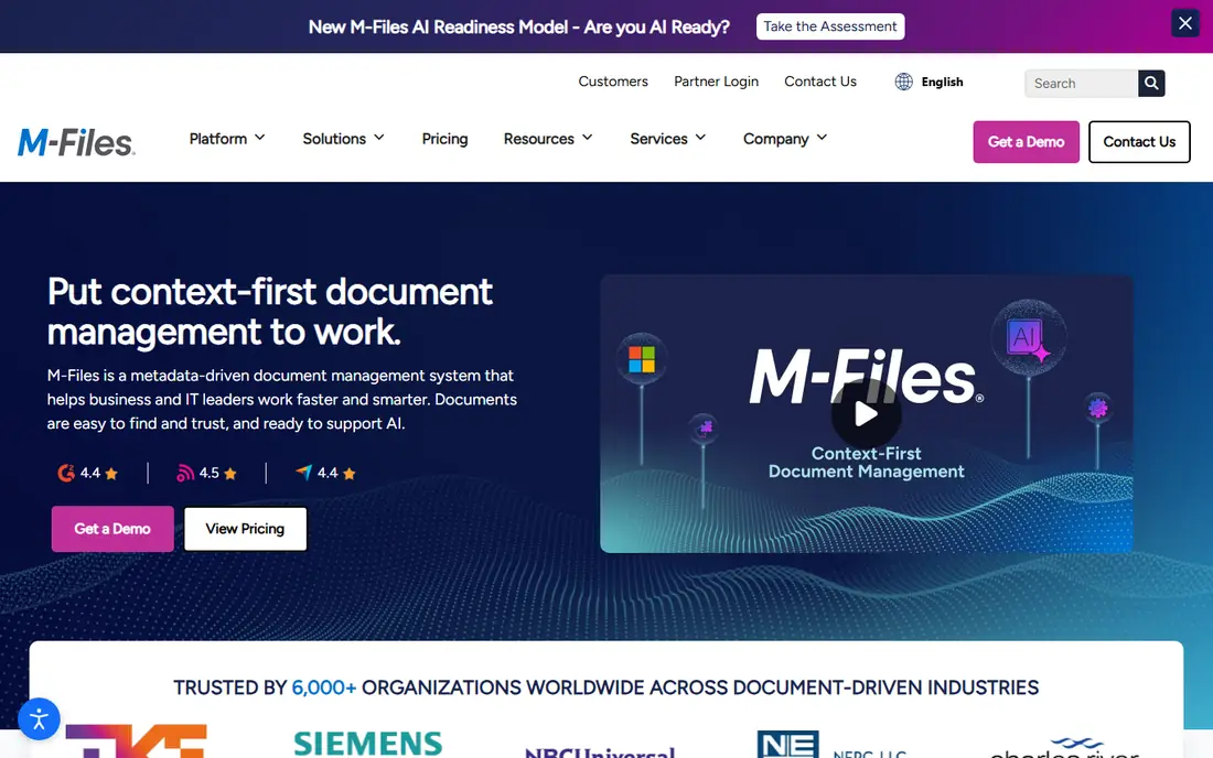 M-Files homepage