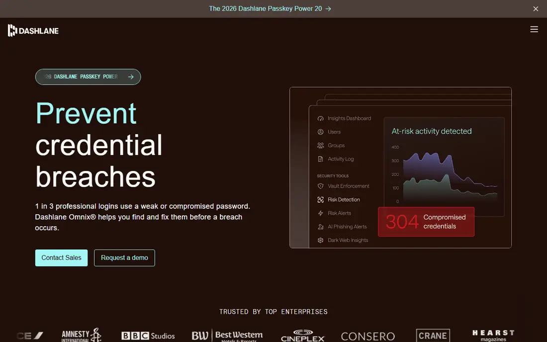 Dashlane homepage